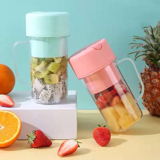 Blend & Go  Mason portable mini juicer blender with straw cup (Green Left).